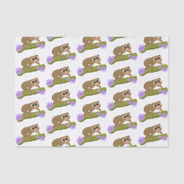 Papel De Seda Bons e felizes loris em desenhos animados (Frente )