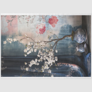 Papel De Seda Bonsai Oriental Floral Natureza-Morta