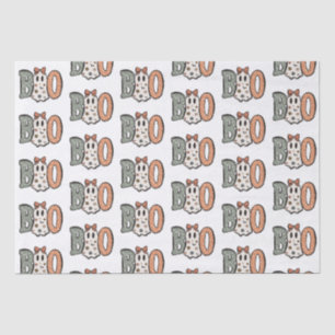 Papel De Seda Boo Ghost Orange Green White Halloween