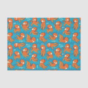 Papel De Seda Boo Octopus Cute Orange Kids Clothing & Décor