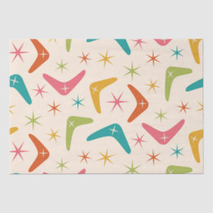 Papel De Seda Boomerang de meio século com Starbursts Retroativo
