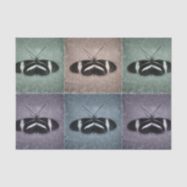 Papel De Seda Borboleta Antigo Vintage Azul Roxo Verde Design