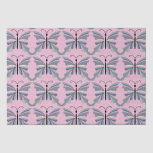 Papel De Seda Borboleta azul e roxa elegante a rosa