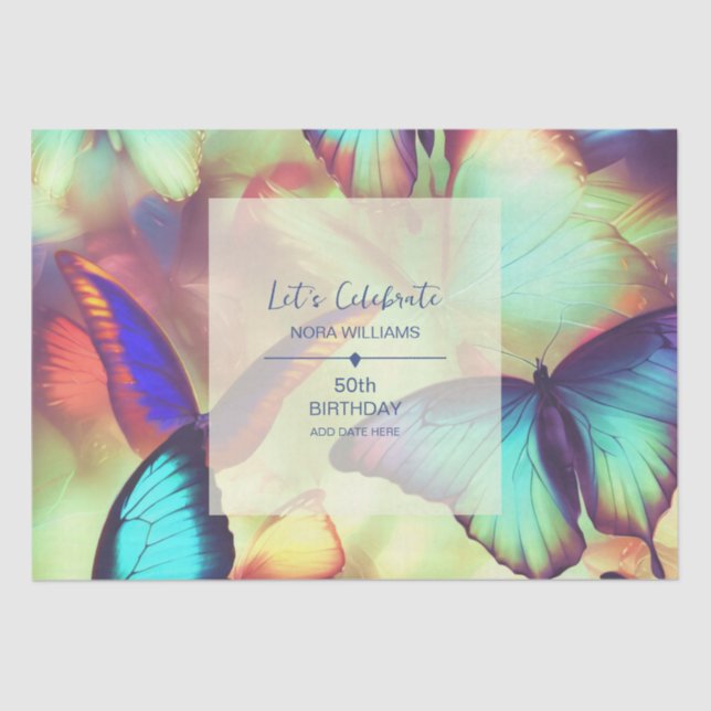 Papel De Seda Borboleta Birthday (Frente )