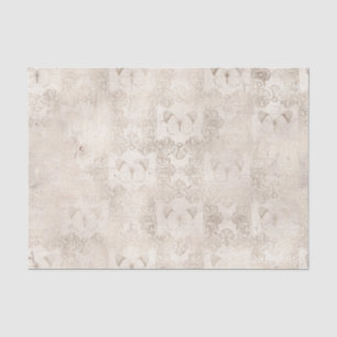 Papel De Seda Borboleta de Ivory e Ornamentado Branco Vintage Da