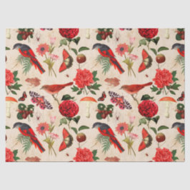 Papel De Seda Borboleta-de-pássaros-vermelhos e desacoplamento d