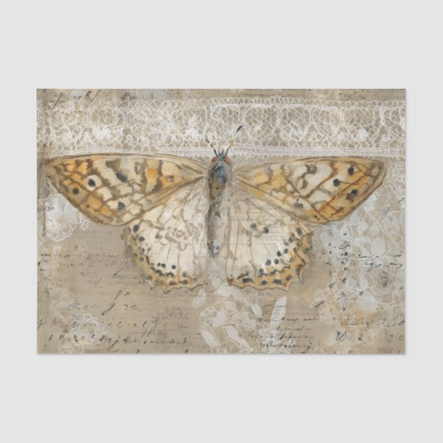 Papel De Seda Borboleta de Renda Vintage (Frente )
