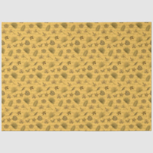 Papel De Seda Borboleta Dourada tropical tropical de luxo