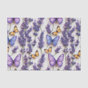 Papel De Seda Borboleta Elegante e Design de Lavanda