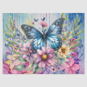 Papel De Seda Borboleta Floral de Boho Colorida Bonita