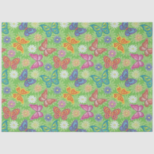 Papel De Seda Borboleta Floral Natural Moderna de Luxo