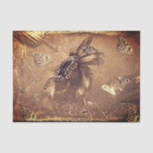 Borboleta Girassol Envelhecido Sépia Escuro Negati