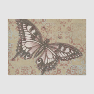 Papel De Seda Borboleta grande cor-de-rosa em pergaminhos vitori