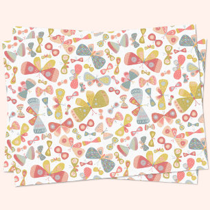 Papel De Seda Borboleta Rosa Verde