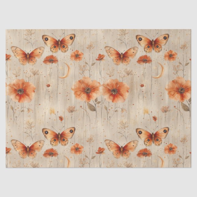 Papel De Seda Borboleta Selvagem Vintage (9) (Frente )