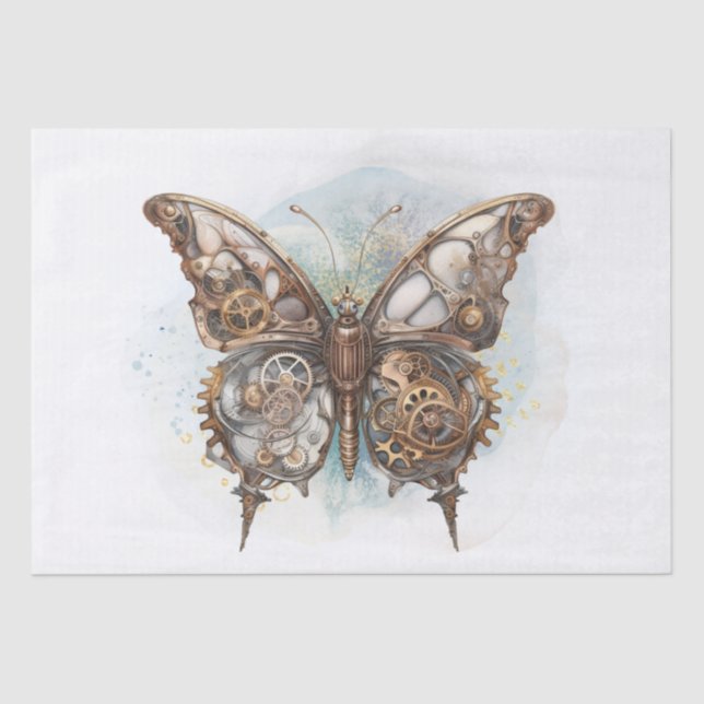 Papel De Seda Borboleta Steampunk (Frente )