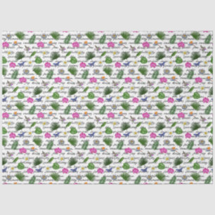 Papel De Seda Borboleta Tropical Natural de Luxo Moderna