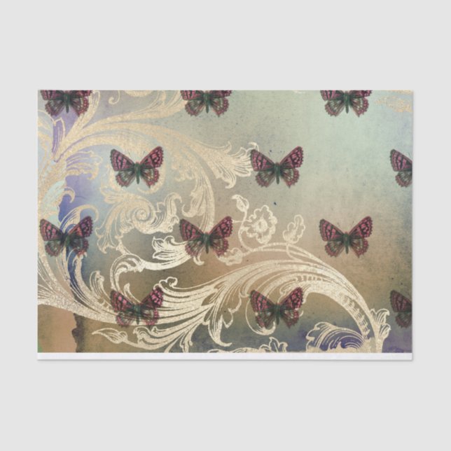Papel De Seda Borboleta Vintage (Frente )