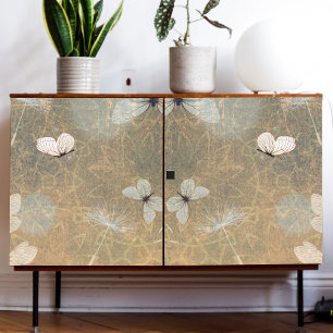 Papel De Seda Borboletas Brancas Vintage E Leões Voadores