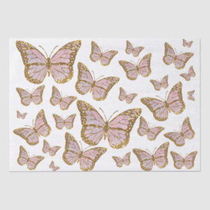 Papel De Seda borboletas cor-de-rosa