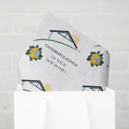 Papel De Seda Borboletas de Dente-de-Leão Parabéns pela Nova Cas