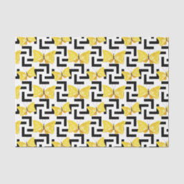 Papel De Seda Borboletas (Design 34 Série Amarelo/Laranja)