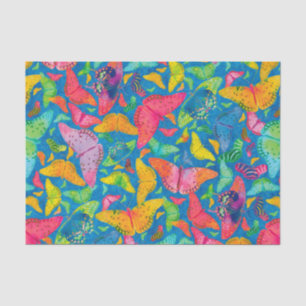 Papel De Seda Borboletas do verão de Flutterby no azul