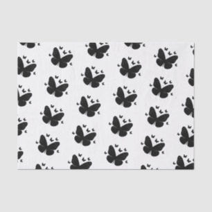 Papel De Seda Borboletas Pretas e Branco