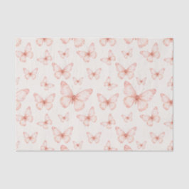 Papel De Seda Borboletas rosa em creme