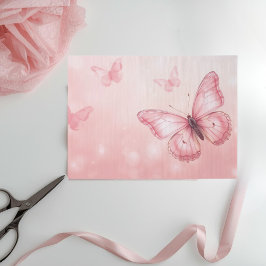 Papel De Seda borboletas rosa encantadoras
