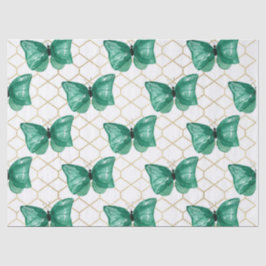 Papel De Seda Borboletas Verdes