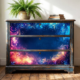 Papel De Seda Borda de Nebulosa Celestial com Filigrana Magenta 