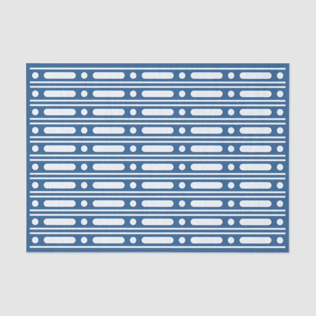 Papel De Seda Borda de Pontos de Relevo em Azul Claro com Decoup (Frente )
