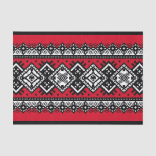 Papel De Seda Bordado vermelho