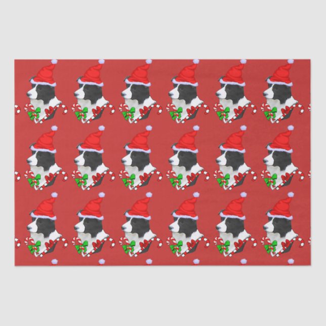 Papel De Seda Border Collie Christmas (Frente )
