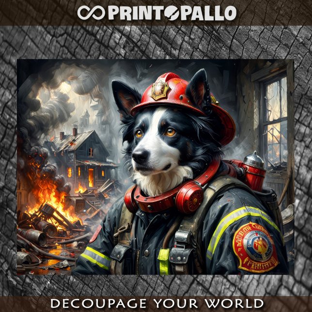 Papel De Seda Border Collie como Bombeiro -  (Criador carregado)