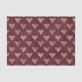 Papel De Seda Borgonha Mística e Dourado