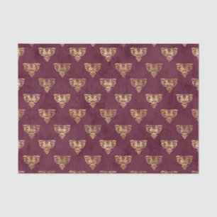 Papel De Seda Borgonha Mística e Dourado