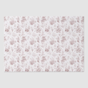 Papel De Seda Borgonha Toile De Jouy Vintage Floral Chinoiserie