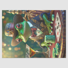 Papel De Seda Boss Frog, sapo jogando cartas