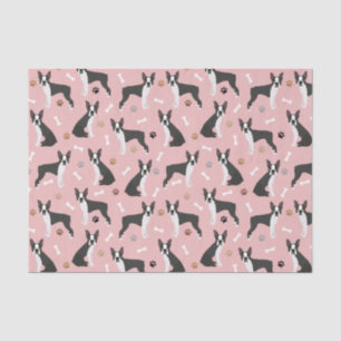 Papel De Seda Boston Terrier Bones and Paws Textos