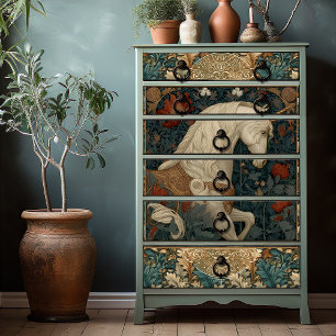 Papel De Seda Botânica Art Nouveau Unicorn