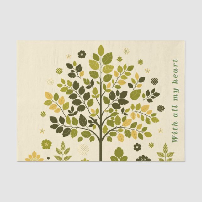 Papel De Seda Botanical Tree To From Handmade with gift (Frente )