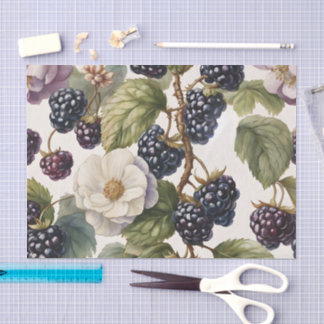 Papel De Seda Botânico Creme Vintage e Amora