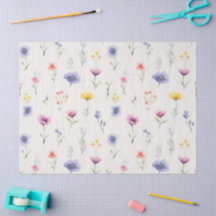 Papel de Seda Botânico de Flores Silvestres