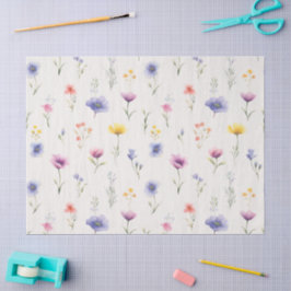 Papel de Seda Botânico de Flores Silvestres