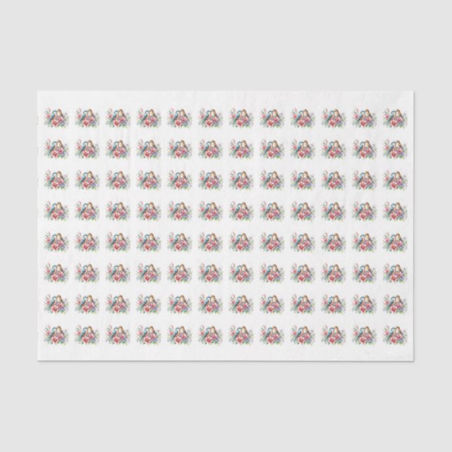 Papel de seda botânico floral abstrato moderno (Frente )