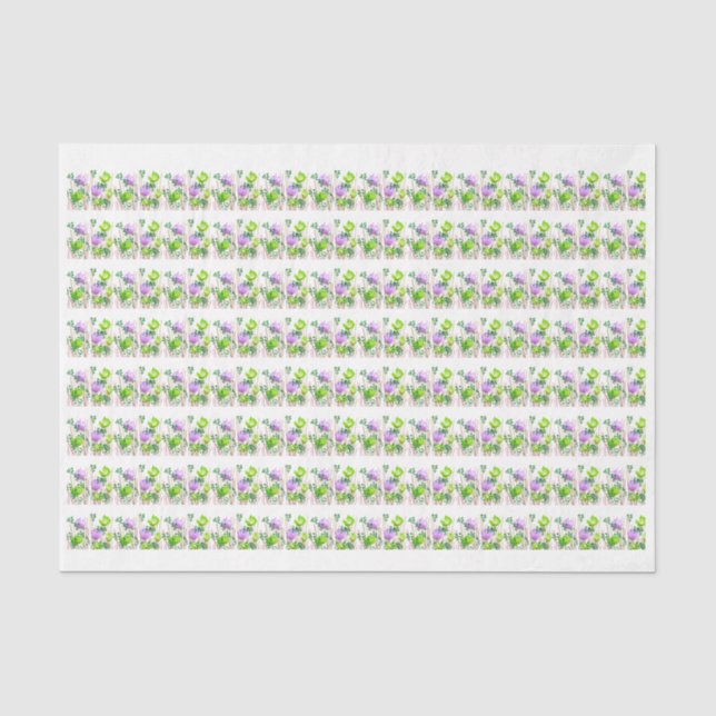 Papel de seda botânico floral abstrato moderno (Frente )