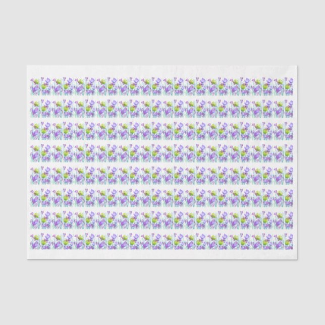 Papel de seda botânico floral abstrato moderno (Frente )