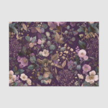 Botânico Floral Boho Ousado Roxo Rústico